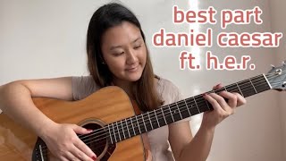 best part daniel caesar ft her  no capo  easy guitar tutorial for beginners [upl. by Ibmab]