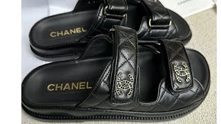 Chanel Dad Sandals Black chanel sandal luxury [upl. by Anippesuig]