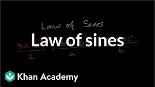 Law of sines  Trig identities and examples  Trigonometry  Khan Academy [upl. by Atokad72]