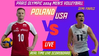 OLYMPIC MEN’S VOLLEYBALL LIVE  USA vs POLAND Live Score Update Paris 2024 [upl. by Enahpets780]