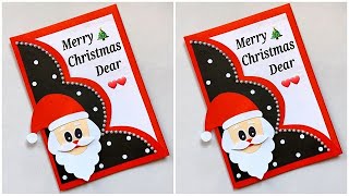 Merry Christmas Greeting card ideas easy  How to make Christmas card for school comptetion [upl. by Enatan]