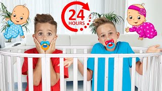 Vlad and Niki 24 Hours Baby Challenge and Other Fun Challenges for kids [upl. by Seravaj]