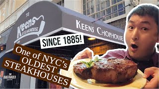 The MASSIVE MUTTON CHOP at NYCs Keens Steakhouse [upl. by Nalepka]