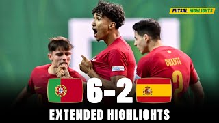 Portugal vs Spain  What a Comeback From Portugal  Highlights  U19 Euro Futsal Final 10092023 [upl. by Fayola]