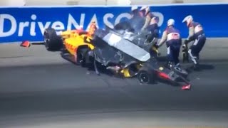 Indycar Pocono 2019  MASSIVE Crash Sato Rosenqvist Rossi amp More all angles😱 [upl. by Si]