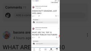 Baconsarecool7616 Is making fun of kreekcrafts grandma death [upl. by Irma]