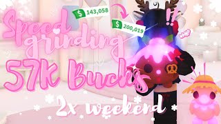 ‧｡୨୧ Speed Grind 57k bucks With me   2x weekend ୨୧｡‧  Adopt me Roblox ♡ [upl. by Pascal811]