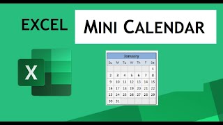 Create Mini Calendar and date picker in Excel  Excel Calendar [upl. by Acireed733]