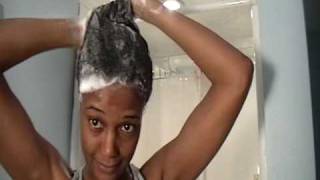 shampooing my transitioning relaxed to natural black hair [upl. by Aket]