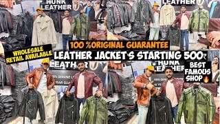 CHEAPEST Leather Jackets in Delhi 100 ORIGINAL Best Quality Jackets Leather jacket Factory Visit [upl. by Yanaj]