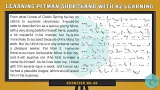 Exercise No49  60 WPM  Pitman Shorthand Dictation  KZ Learning shorthand [upl. by Oneal]