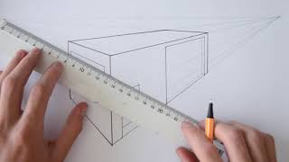 TUTORIAL  HOW TO DRAW A BASIC HOUSE 2POINT PERSPECTIVE [upl. by Krissy252]