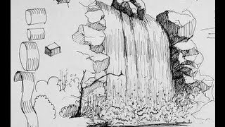 Pen amp Ink Drawing Tutorials  How to draw a waterfall [upl. by Uhayile338]