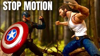 WOLVERINE vs CAPITÁN AMERICA  Stop Motion Marvel Legends [upl. by Duntson]