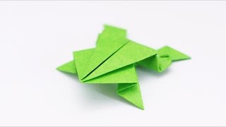 ORIGAMI JUMPING FROG Traditional model [upl. by Aitsirhc71]