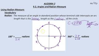 A2 92 Angles and Radian Measures [upl. by Wilbur837]