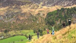 RAF Typhoon banking around Corris Corner and over TalYLlyn lake [upl. by Etnod193]