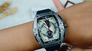 Alexandre Christie Chronograph Gray Dial Black Rubber Case Gray [upl. by Talbott]