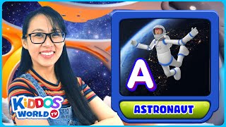 Learn ABC Space with Miss V  Alphabet Space Words from Letters AZ  Space Trivia for Kiddos [upl. by Burnight870]