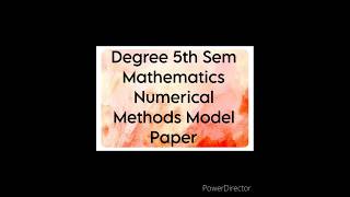 degree 5th Sem Mathematics Numerical Methods Model Paper from aknu aknu modelquestionpapersexam [upl. by Flori]