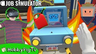 Virtual Reality Auto Mechanic Job Simulator Video Game HobbyPigTV [upl. by Clemmie3]