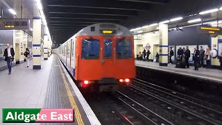 Aldgate East  District  Hammersmith amp City lines  London Underground  D78  S7 Stock  2015 [upl. by Kermie488]