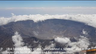 Mount Tambora Volcano from ATR72 Cockpit [upl. by Retswerb]