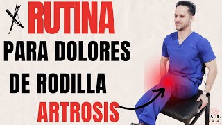 Rutina de EJERCICIOS para DOLOR de RODILLA y Artrosis hecho desde casa [upl. by Cirted]