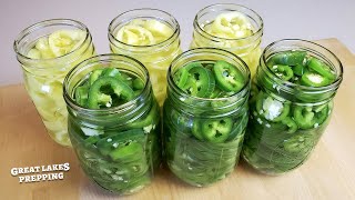 Canning Pickled Banana Pepper and Jalapeno Rings  Simple amp Fast Recipe [upl. by Nafets283]