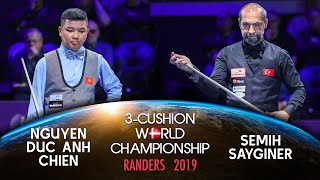 3Cushion World Championship Randers 2019  Semih Sayginer vs Nguyen Duc Anh Chien [upl. by Kipp]