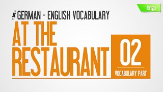 German language vocabulary lessons for beginners in English  At The Restaurant Part 2 [upl. by Ranite]