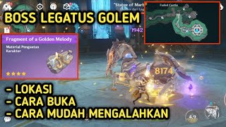 Lokasi amp Cara Buka Boss Arlecchino Legatus Golem  Drop Material Fragment Of A Golden Melody Genshin [upl. by Quickman]