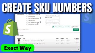 How to create sku numbers for shopify 2024 [upl. by Karr]