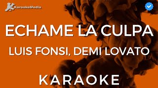 Luis Fonsi Demi Lovato  Échame la culpa Karaoke [upl. by Kcyred]