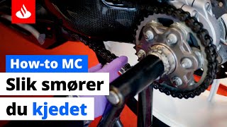 Howto MC Slik smører du kjedet på motorsykkelen [upl. by Drofnil]