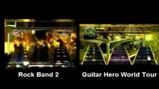 Guitar Hero World Tour Vs Rock Band 2  Gameplay  Everlong  Full Band  Expert [upl. by Tibbitts247]