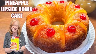 PINEAPPLE UPSIDE DOWN CAKE Made Easy Using Box Cake Mix [upl. by Nassir647]