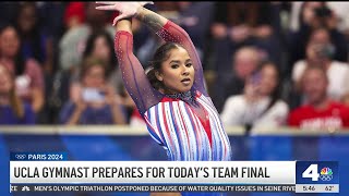 UCLA gymnast prepares for todays team final [upl. by Yazbak]