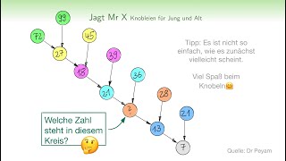 Welche Zahl steht in dem orangen Kreis mit dem Fragezeichen  Zahlenrätsel  Knobelaufgabe [upl. by Jeb]