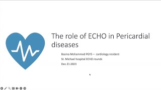 The role of echocardiography in pericardial diseases [upl. by Esinaj]