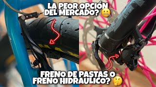 LE INSTALO FRENOS HIDRAULICOS 0 FRENO DE BORRADOR A MI BICI🤔 [upl. by Lyrahs]