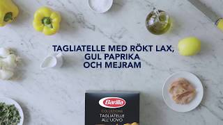 Tagliatelle med kallrökt lax gul paprika och mejram [upl. by Buchalter]