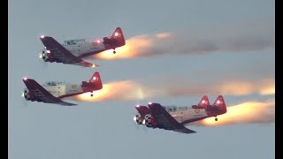 2023 EAA Airventure AeroShell Aerobatic Team Night Show [upl. by Darrey]