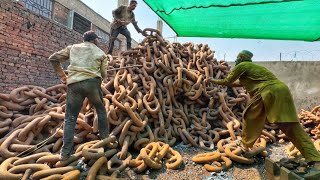 Process of Recycling Millions TON ship Anchor Chain into Wheel Spanner mass production process [upl. by Clotilde]