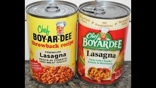 Lasagna Chef BOYARDEE Throwback Recipe vs Chef Boyardee Current Recipe Comparison amp Review [upl. by Marwin648]