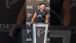 Falcons WR Drake London talks about coming out of his shell and the team being better in 202425 [upl. by Nahgrom]