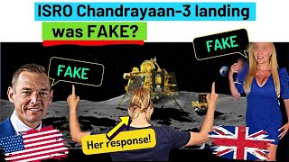 ISRO Chandrayaan3 landing was FAKE Reactions from the USA and the UK  Karolina Goswami [upl. by Draw]