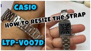 Casio LTPV007D1 How to adjust the strap or Resize the strap [upl. by Ilyah]