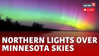 Northern Lights LIVE  Northern Lights In Minnesota As A Strong Solar Storm Is Hitting Earth  N18L [upl. by Amabel762]