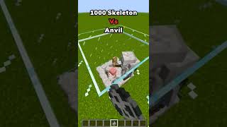 Minecraft 1000 Skeleton VS Anvil minecraft shorts gaming trend funny fun satisfying [upl. by Tengdin487]